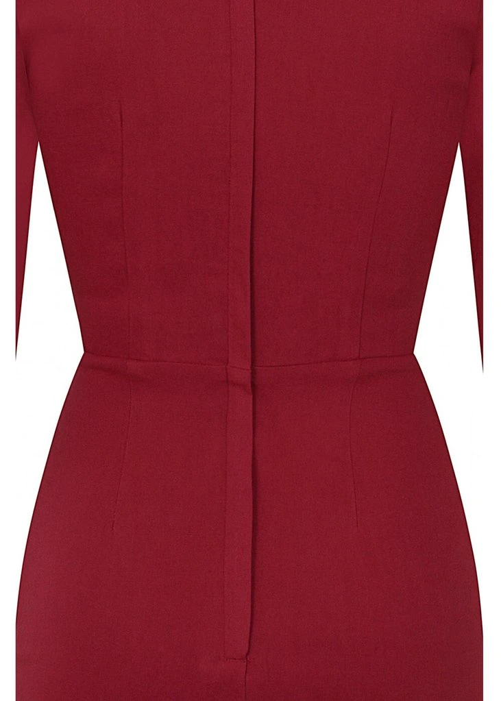 New In Collectif Chantelle 50's Pencil Dress Burgundy