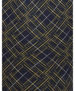 New In Collectif Tess Hatch Check 40's Pencil Dress Navy