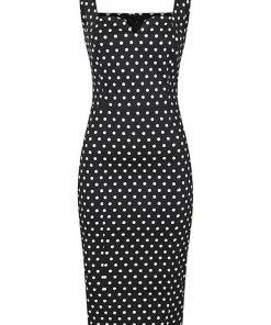 Collectif Anita Polkadot 50's Pencil Dress Black