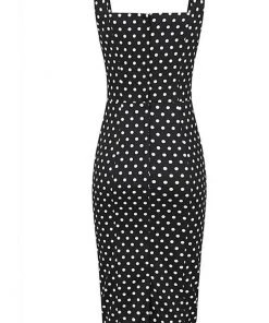 Collectif Anita Polkadot 50's Pencil Dress Black