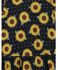 New In Collectif Maggie Sunflower 50's Swing Dress Black