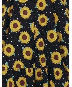 New In Collectif Maggie Sunflower 50's Swing Dress Black
