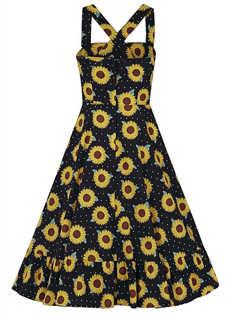 New In Collectif Maggie Sunflower 50's Swing Dress Black