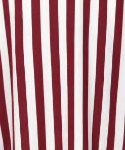 Collectif Adalaide Deckchair Stripe 40's Swing Dress Burgundy New In