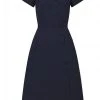 New In Collectif Cherilynn 60's Swing Dress Navy