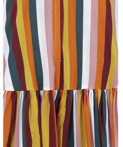 New In Collectif Molly Tropical Stripe 60's Dress Multi