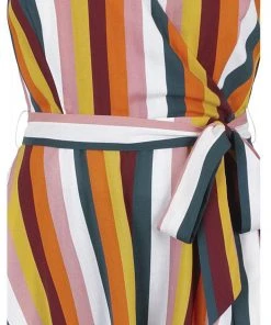 New In Collectif Molly Tropical Stripe 60's Dress Multi