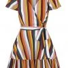 New In Collectif Molly Tropical Stripe 60's Dress Multi