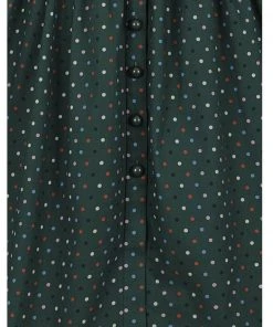 Collectif Jemima Polkadot 50's Swing Dress Green