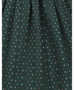 Collectif Jemima Polkadot 50's Swing Dress Green