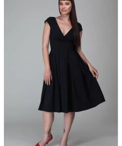 Collectif Beatrice 50's Swing Dress Navy