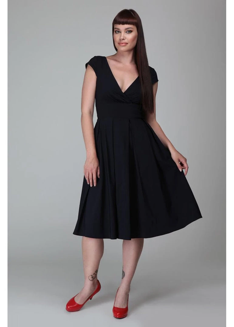 Collectif Beatrice 50's Swing Dress Navy