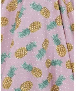 New In Collectif Nova Pineapple 50's Swing Dress Pink