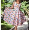 New In Collectif Nova Pineapple 50's Swing Dress Pink