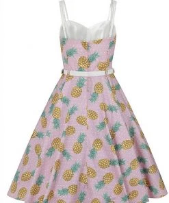 New In Collectif Nova Pineapple 50's Swing Dress Pink