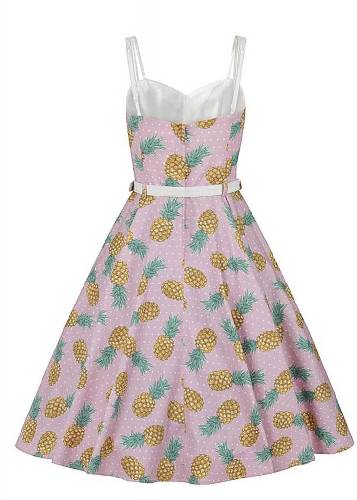 New In Collectif Nova Pineapple 50's Swing Dress Pink
