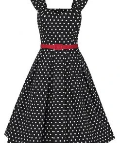 New In Collectif Jill Polkadot 50's Swing Dress Black