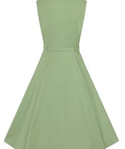 New In Collectif Caterina 50's Sleeveless Swing Dress Green