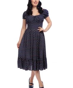 Collectif Carmen Rainbow Polka 50's Swing Dress Multi New In