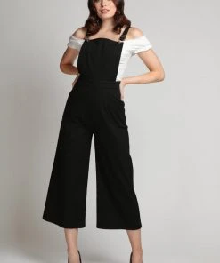 Collectif Tonya 50's Dungarees Black New In