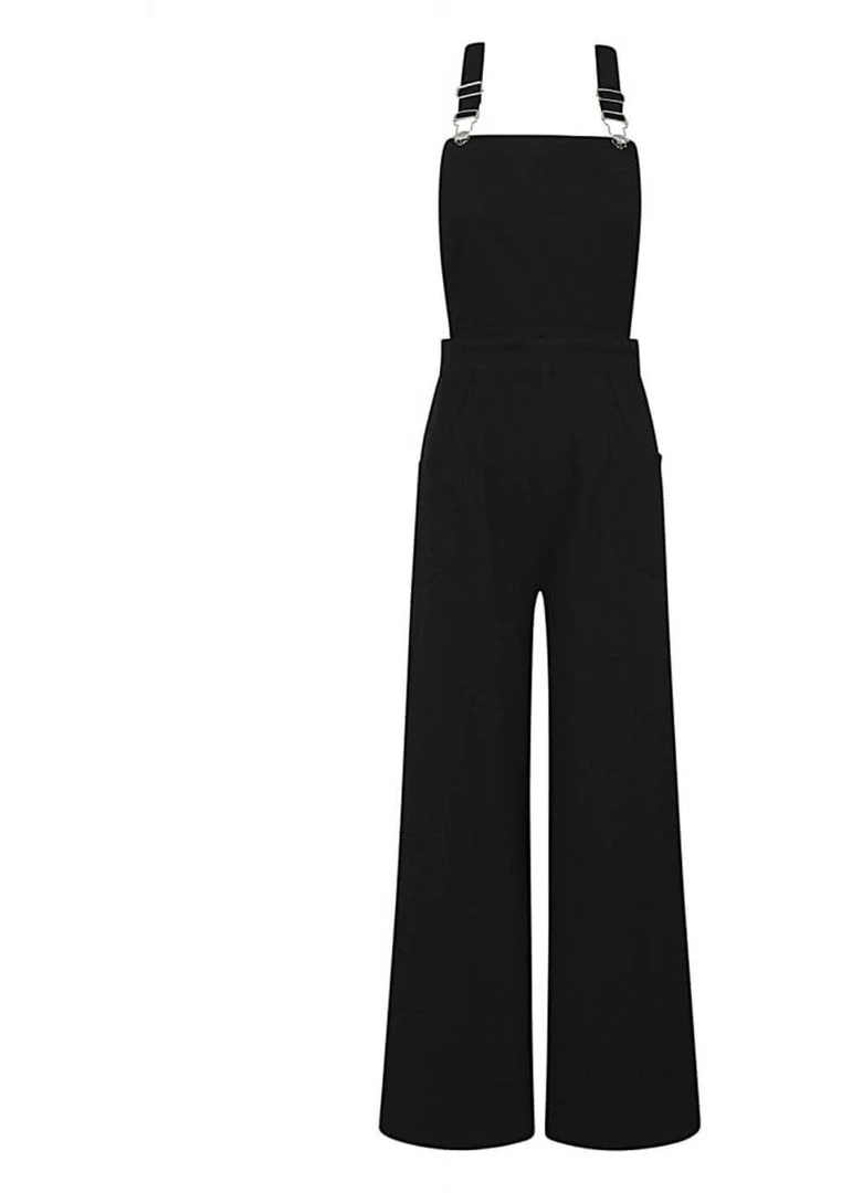 Collectif Tonya 50's Dungarees Black New In