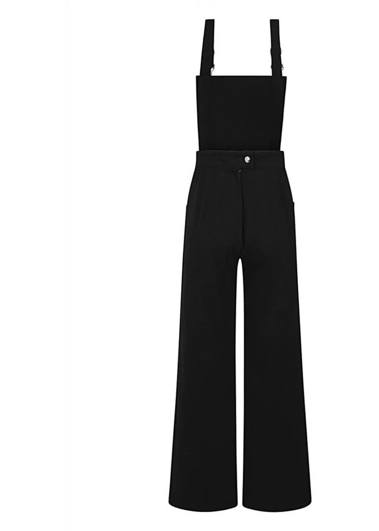 Collectif Tonya 50's Dungarees Black New In