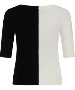 New In Collectif Savannah Contrast 60's Top Black White
