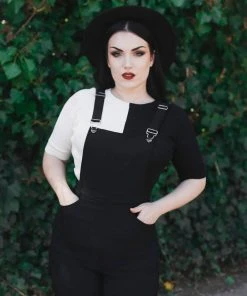 New In Collectif Savannah Contrast 60's Top Black White