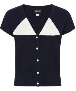 Collectif Marta 40's Cardigan Navy Blue New In