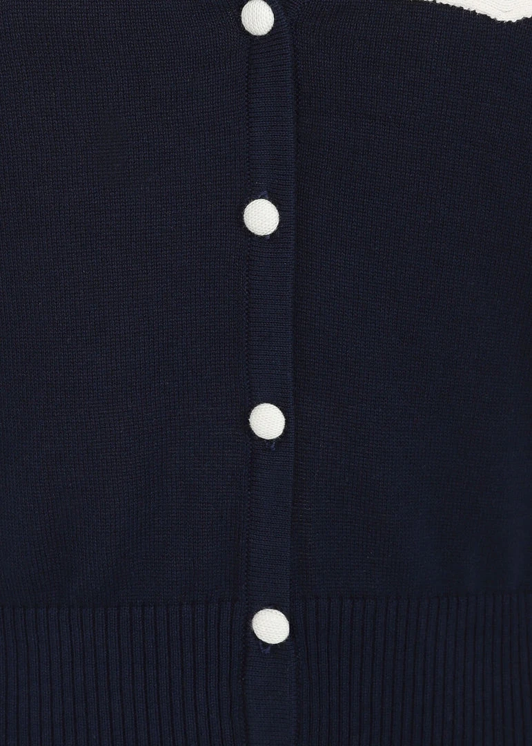Collectif Marta 40's Cardigan Navy Blue New In