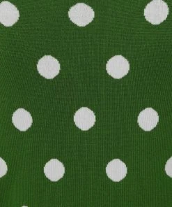 Collectif Violet Painted Polka50's Cardigan Green