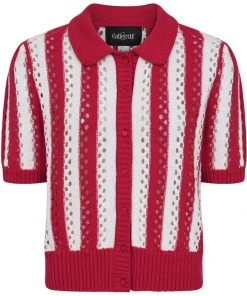 New In Collectif Kokka 40's Cardigan Red