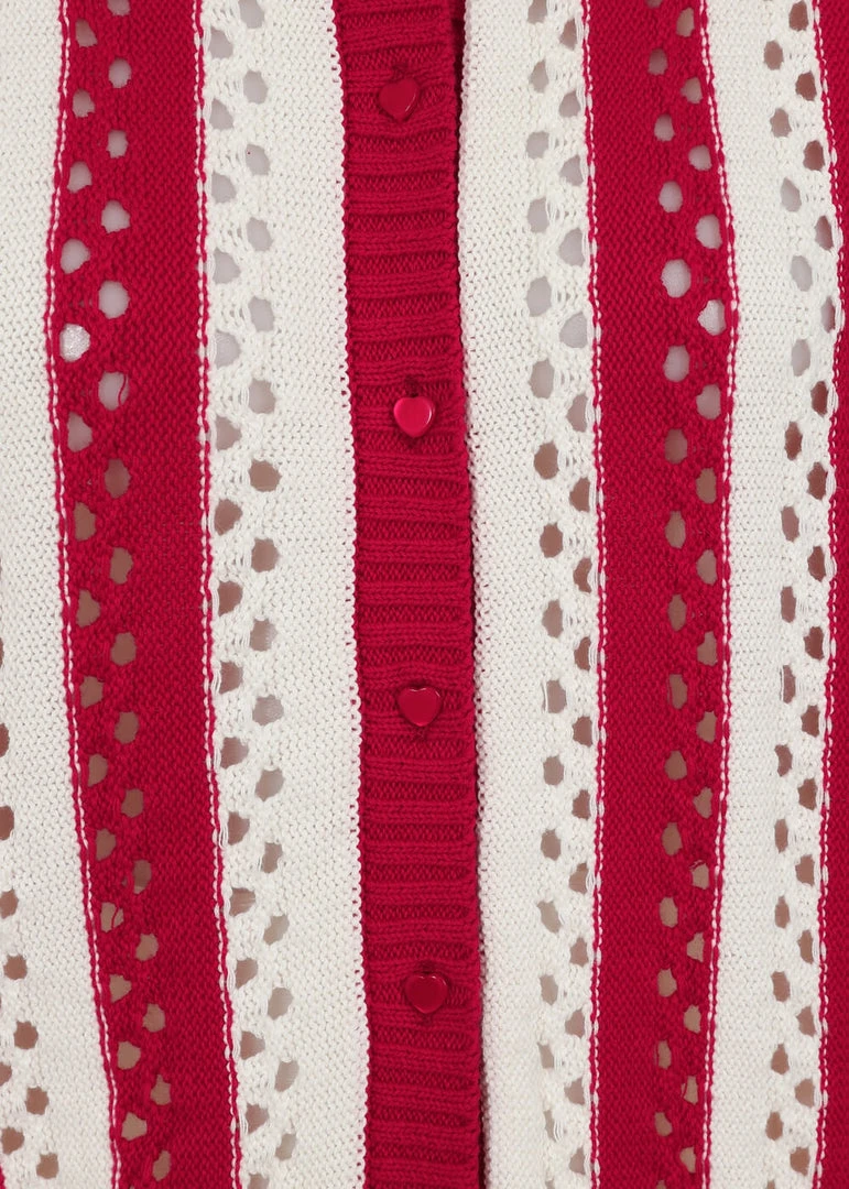 New In Collectif Kokka 40's Cardigan Red