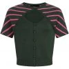 Collectif Phillis Striped 40's Cardigan Green Pink New In