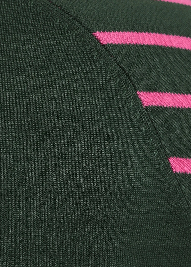 Collectif Phillis Striped 40's Cardigan Green Pink New In