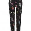 Collectif Maddie Cocktail Menu 50's Trousers Black New In
