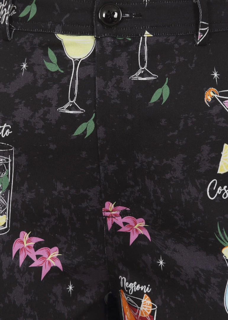 Collectif Maddie Cocktail Menu 50's Trousers Black New In