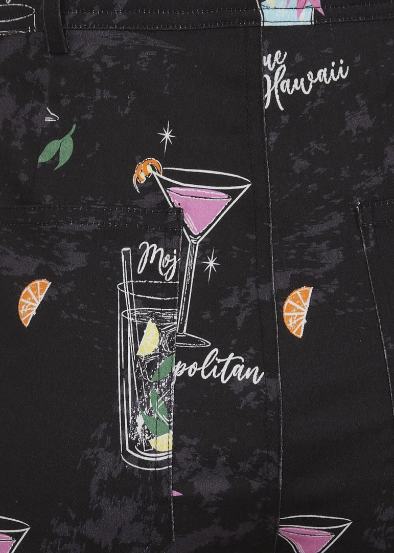 Collectif Maddie Cocktail Menu 50's Trousers Black New In