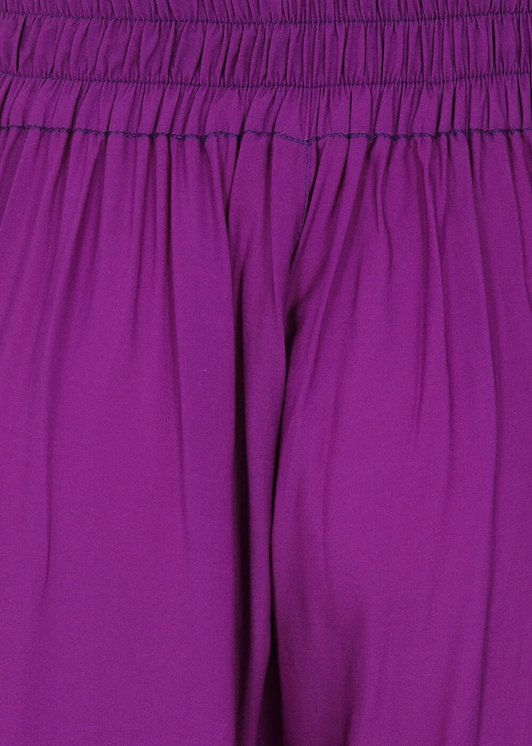 Collectif Alizee Peacock Land 70's Trousers Purple