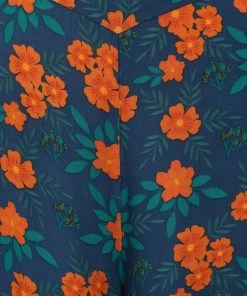 Collectif Alizee Flora 70's Trousers Navy New In