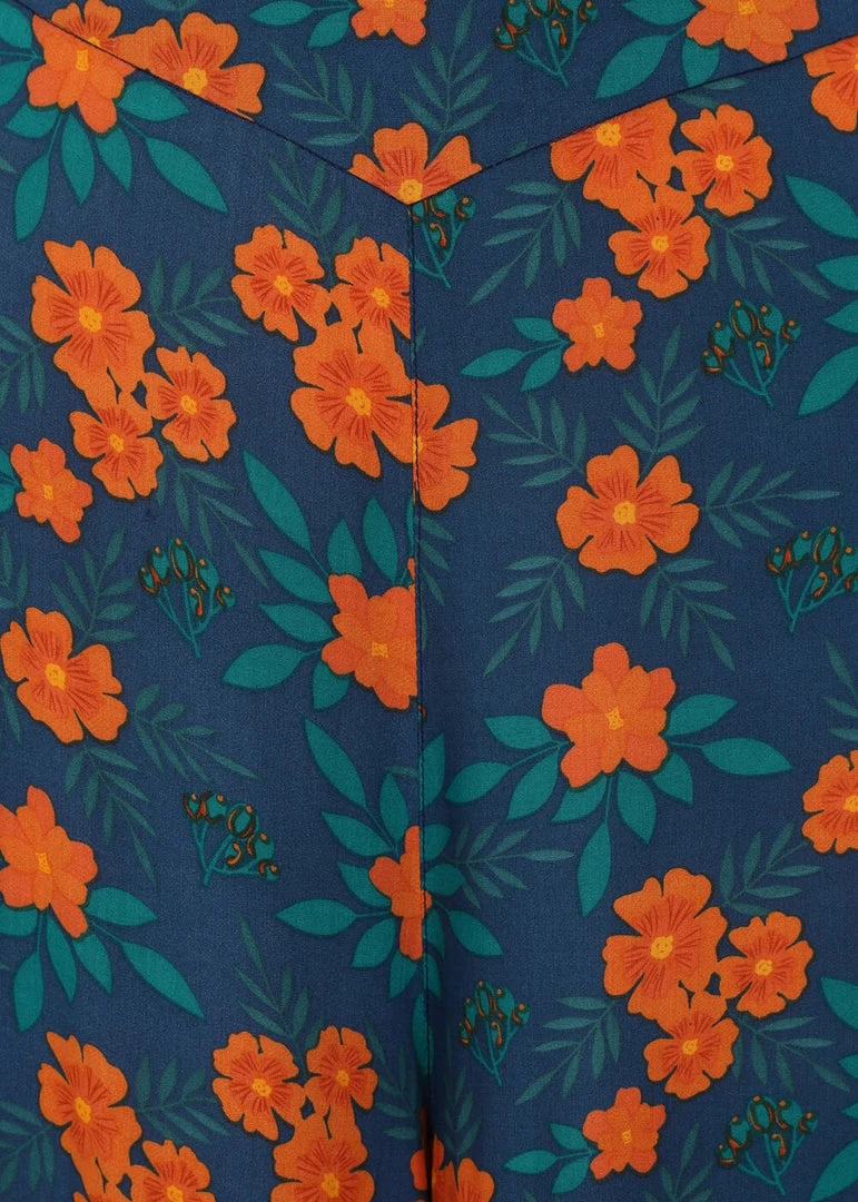 Collectif Alizee Flora 70's Trousers Navy New In