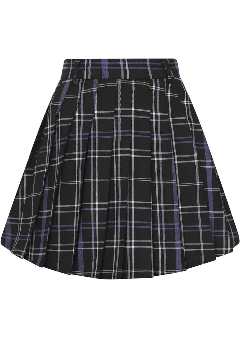 Collectif Daria Nancy Check 60's Mini Skirt Black