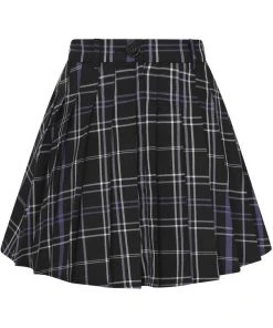Collectif Daria Nancy Check 60's Mini Skirt Black