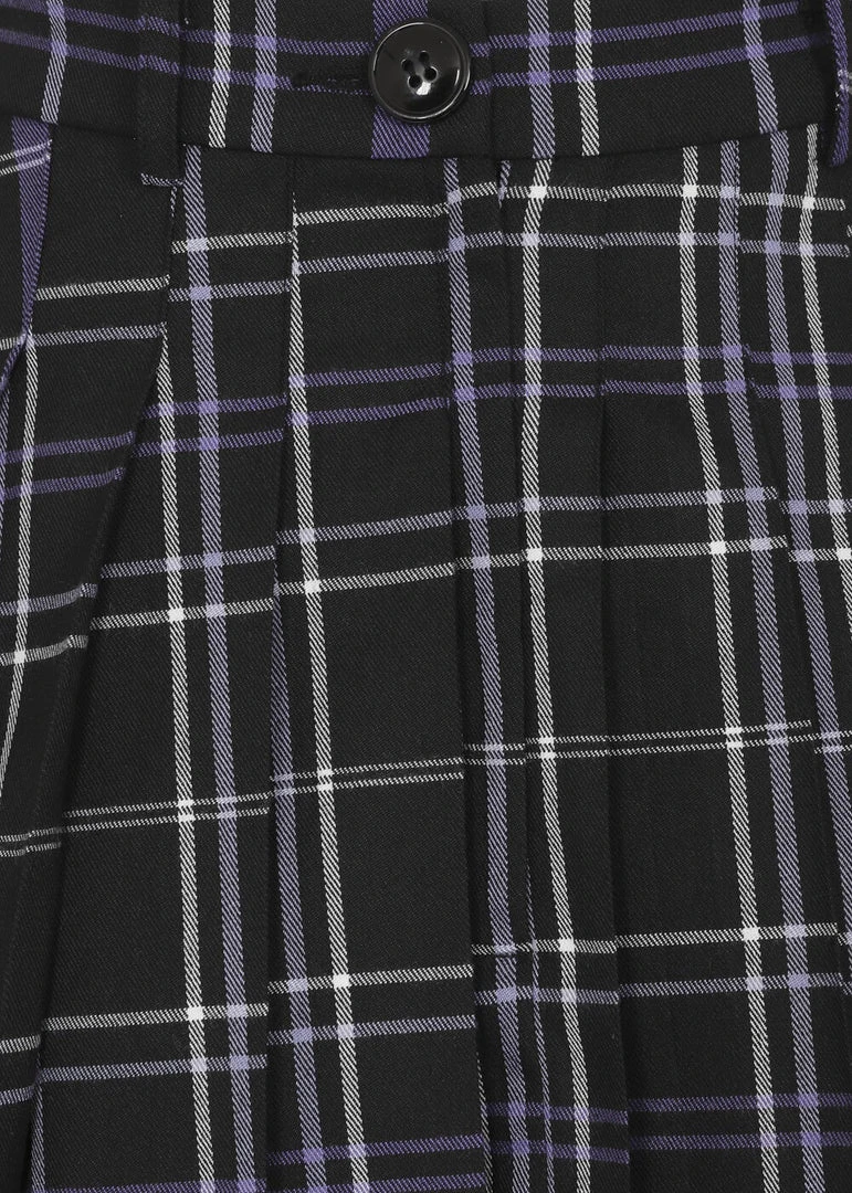 Collectif Daria Nancy Check 60's Mini Skirt Black