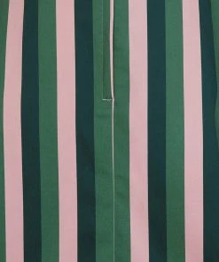 Collectif Mattie Palm Stripe 50's Swing Skirt Pink