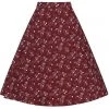 Collectif Cassie Bandana 50's Swing Skirt Burgundy New In