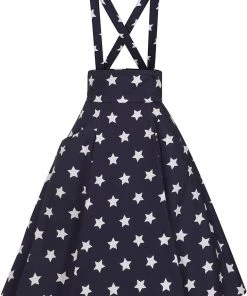 New In Collectif Alexa Stars 50's Swing Skirt Navy