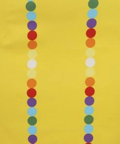 New In Collectif Polly Rainbow Polka Stripe 50's Pencil Skirt Yellow