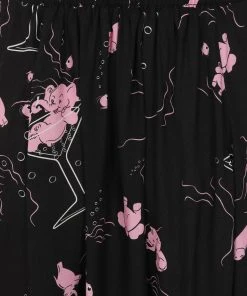 New In Collectif Megan Tipsy Elephants 50's Swing Skirt Black