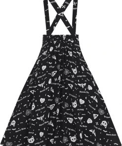 New In Collectif Morgan Creepy Girl 80's Midi Swing Skirt Black
